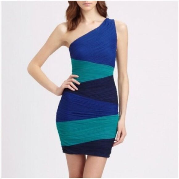 BCBGMAXAZRIA sexy one shoulder bodycon dress XXS - Picture 11 of 12